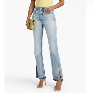 EB Denim jeans Unraveled Two Newport frayed high-rise straight-leg Flares 28